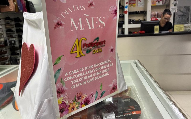 Comércio para o Dia das Mães - loja preparou sorteio para clientes