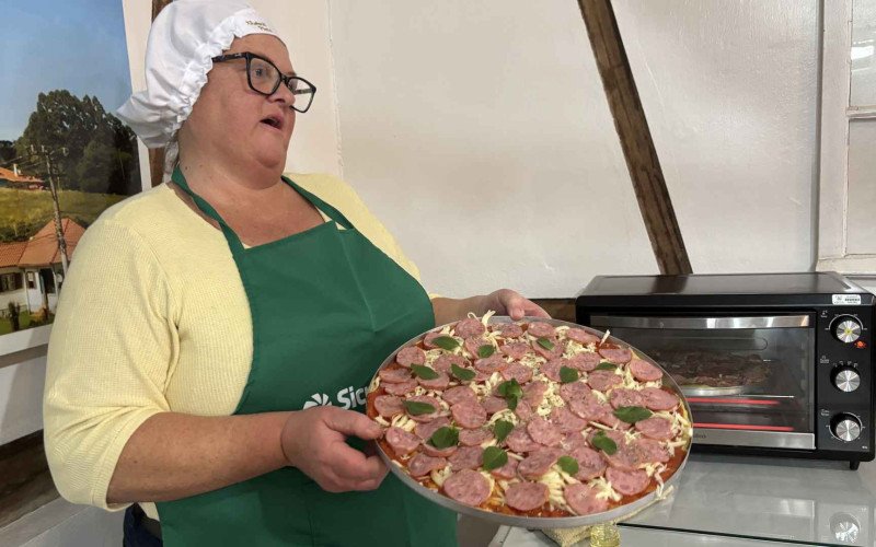 Agricultora Roselaine Sander Knorst criou receita de pizza de batata