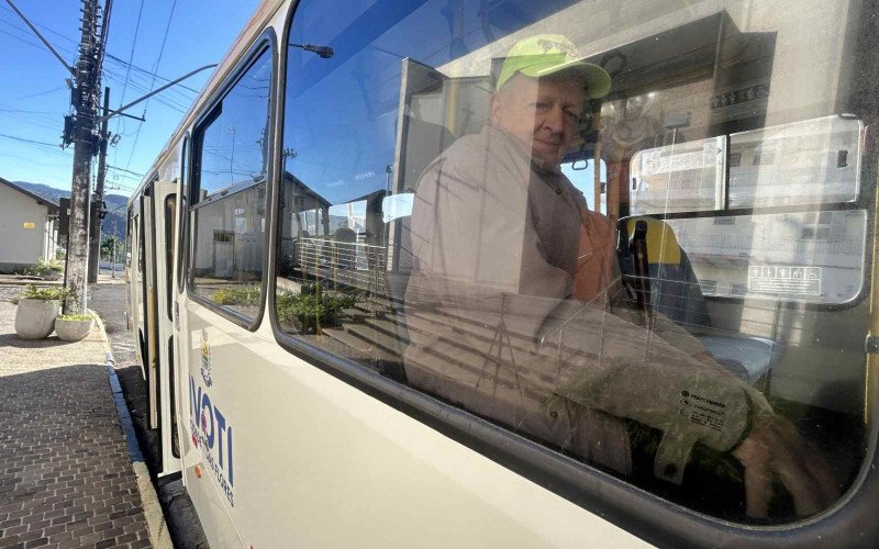 Darcio Staudt foi passear no primeiro dia de transporte circular gratuito em Ivoti