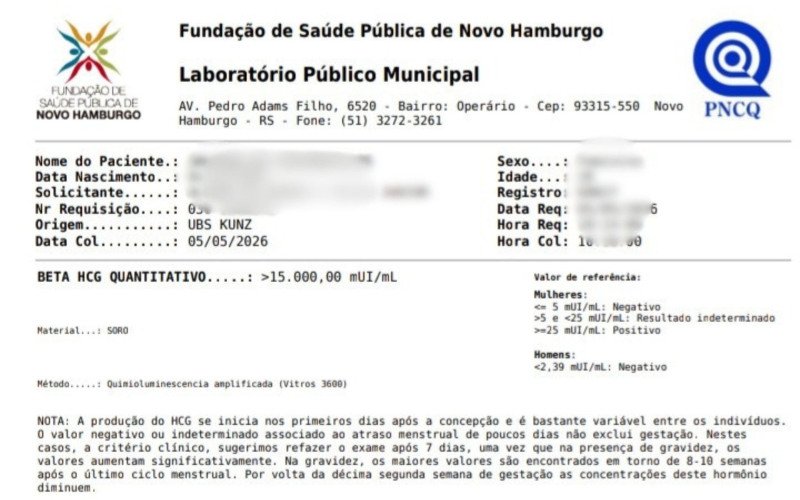 Exame aponta gravidez inexistente e moradora de Novo Hamburgo contesta ...