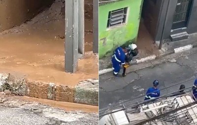 Vídeo mostra gás saindo de buraco e homens trabalhando no local da explosão que destruiu casas e matou uma pessoa em SP