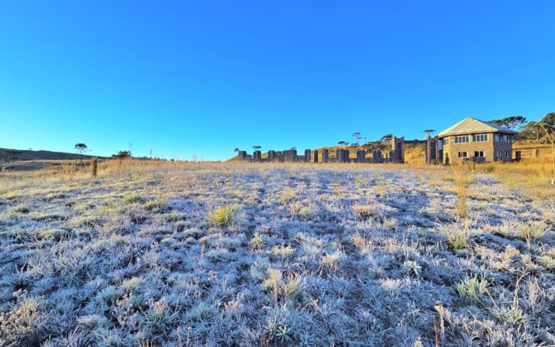Geada congela paisagens de S&atilde;o Joaquim, em Santa Catarina, com term&ocirc;metros marcando -5,6&deg;C nesta ter&ccedil;a-feira (12)