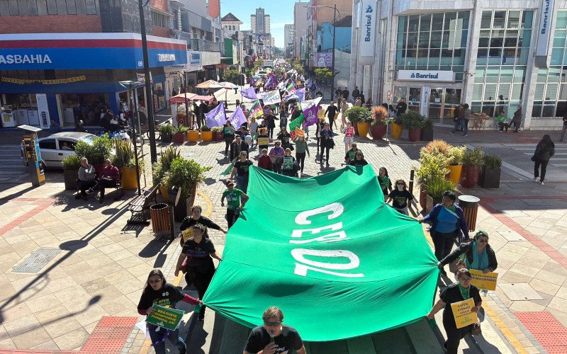 Professores protestam por valorização em frente à prefeitura
