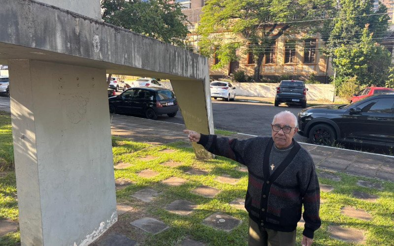 Idailton Alexandre Velho, Presidente da Atap-NH, reclama de condi&ccedil;&otilde;es do Monumento ao Expedicion&aacute;rio 