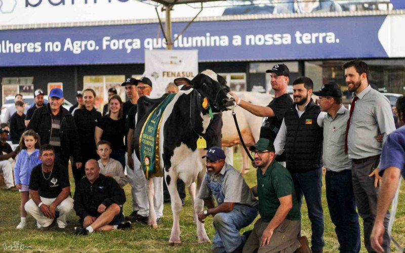 Exemplar da Granja Letícia, de Carlos Barbosa (RS), foi coroado com o título de Grande Campeã da raça Holandesa