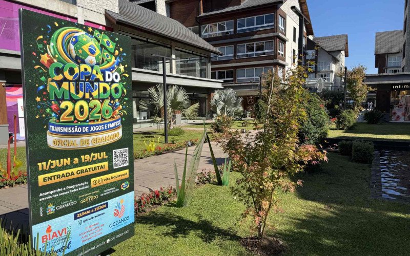 Gramado terá telão instalado no Centro com transmissão gratuita de jogos da Copa do Mundo 