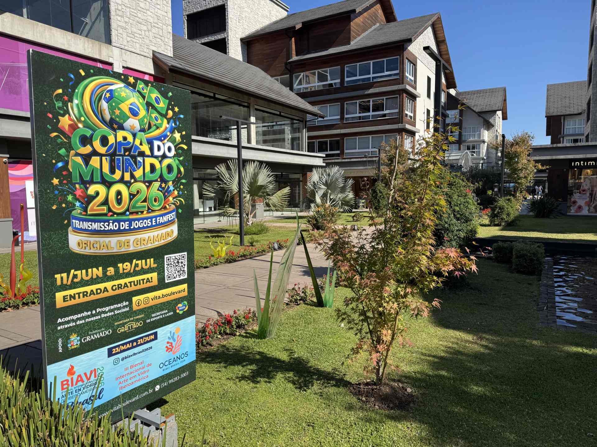 Gramado ter&aacute; tel&atilde;o instalado no Centro com transmiss&atilde;o gratuita de jogos da Copa do Mundo