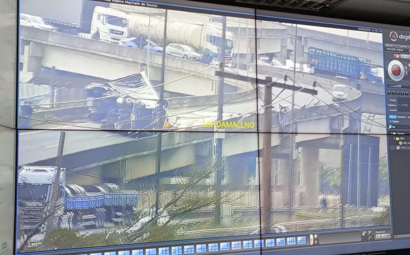 Caminhão tomba na alça de acesso da BR-448 para a BR-290 | abc+