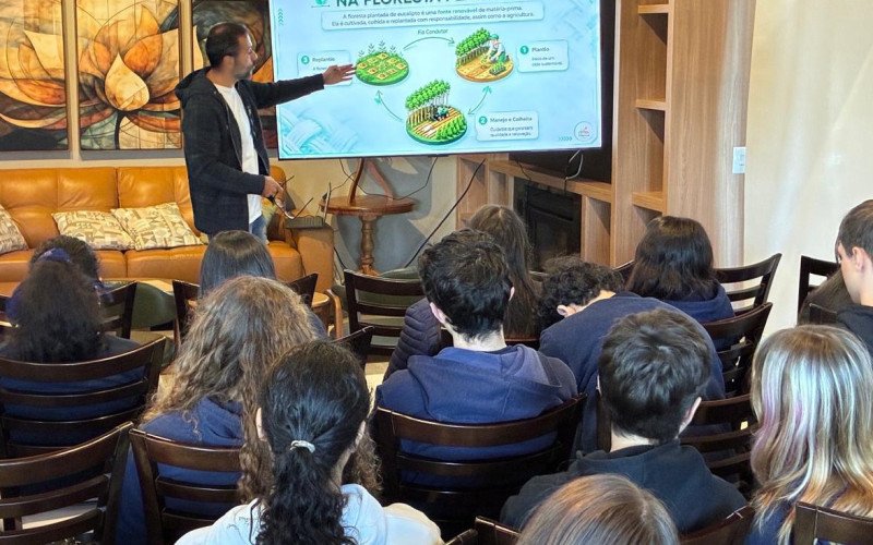 Estudantes do Colégio São José puderam conhecer a empresa Flamingo Papéis, dentro do Projeto Escola na Fábrica