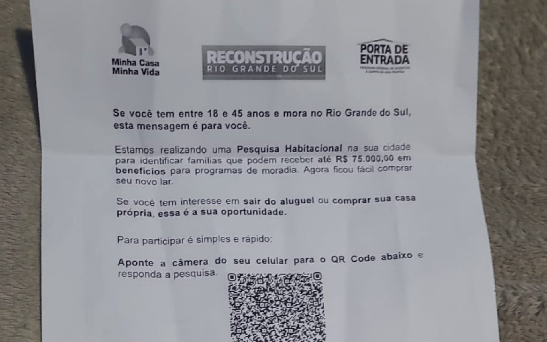 Prefeitura de Canoas faz alerta sobre pesquisa habitacional que circula na Região Metropolitana
