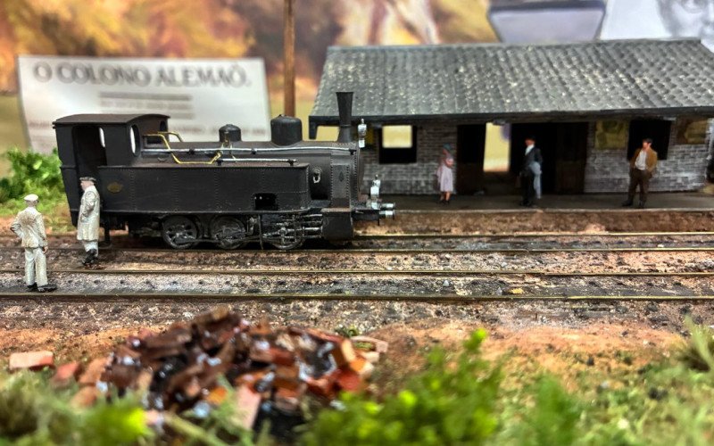 Ferromodelismo: maquete da antiga Estação Hamburgo Velho, feita por Tiago Silva
