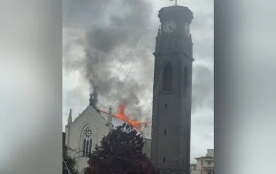 VÍDEO: Grande incêndio atinge Igreja Matriz na Serra gaúcha