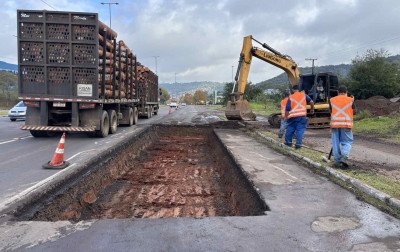 Obras na RS-239 seguem e trânsito continua afetado em Novo Hamburgo
