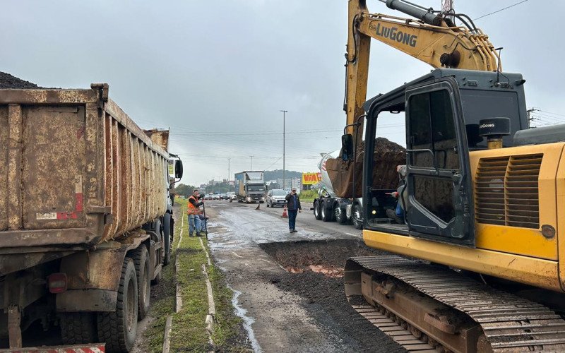 Estreitamento de pista para realização de obras na RS-239 provoca tranqueira no trecho de Novo Hamburgo