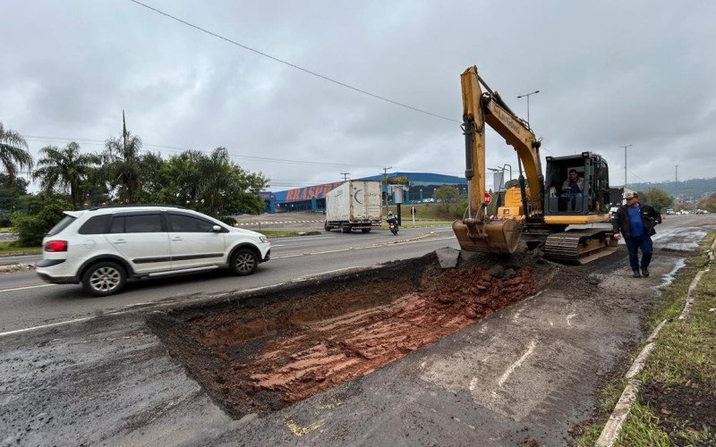 Estreitamento de pista para realização de obras na RS-239 provoca tranqueira no trecho de Novo Hamburgo