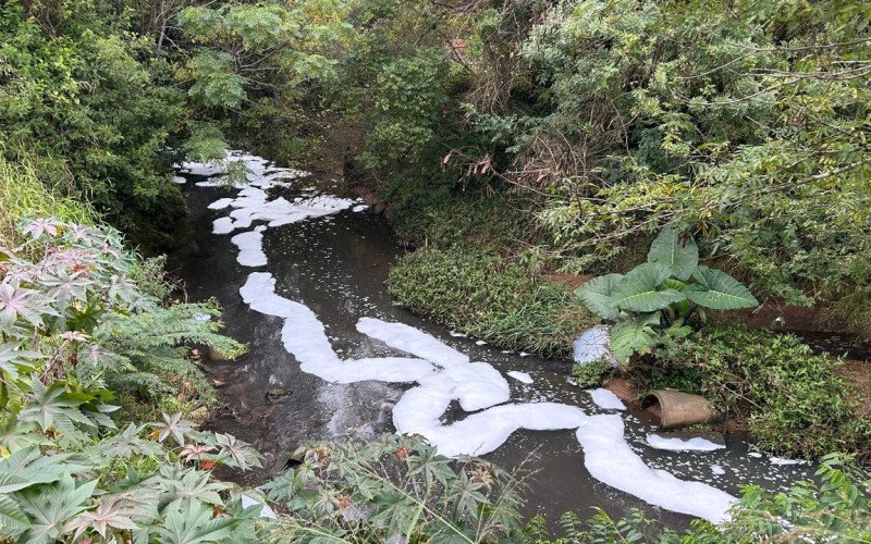 Espuma em arroio assusta moradores de Estância Velha
