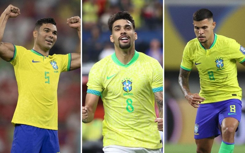 Casemiro, Lucas Paquetá e Bruno Guimarães estão entre as opções no meio para a Seleção Brasileira | abc+