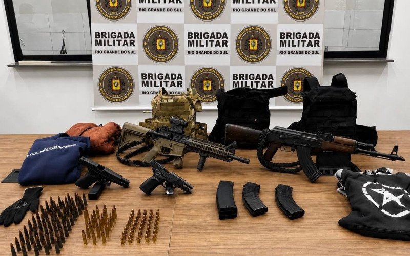 Arsenal utilizado no ataque acabou apreendido pela Brigada Militar nesta quinta-feira (28) | abc+