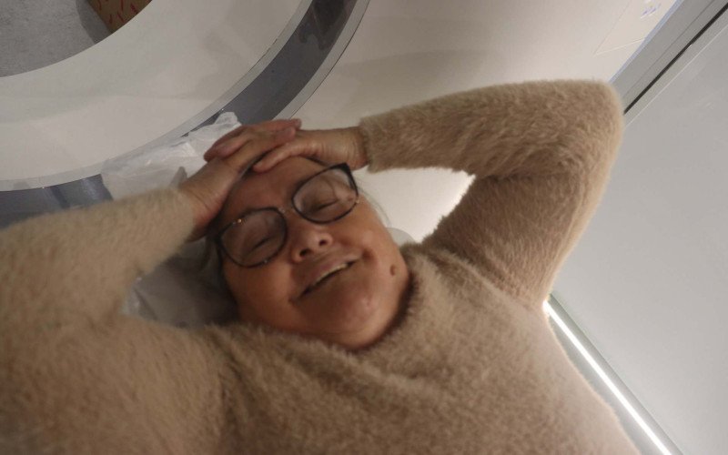 A aposentada Marlene Rodrigues precisava do exame devido a dores na coluna lombossacra 