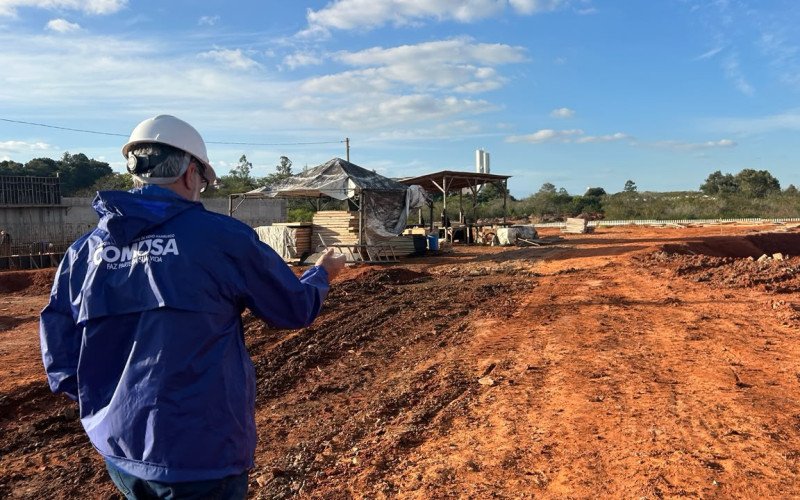 Construção da ETE Luiz Rau, em Novo Hamburgo, em maio de 2026 | abc+