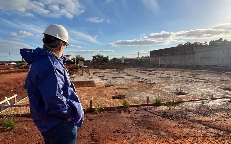 Construção da ETE Luiz Rau, em Novo Hamburgo, em maio de 2026
