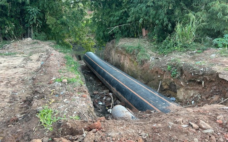Construção da ETE Luiz Rau, em Novo Hamburgo, em maio de 2026