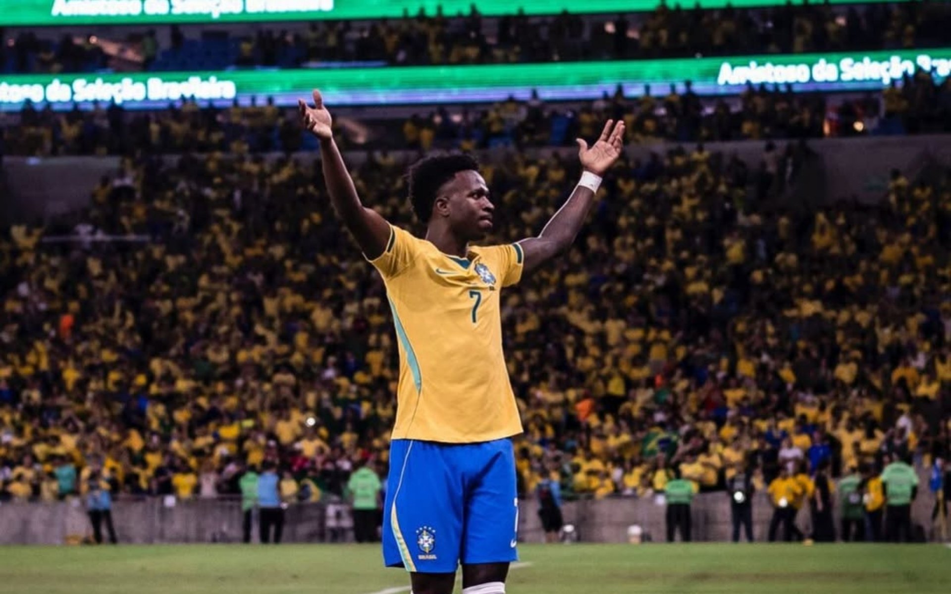 Vini Jr. faz pedido para torcedores ap&oacute;s Virginia ser xingada durante amistoso da Sele&ccedil;&atilde;o