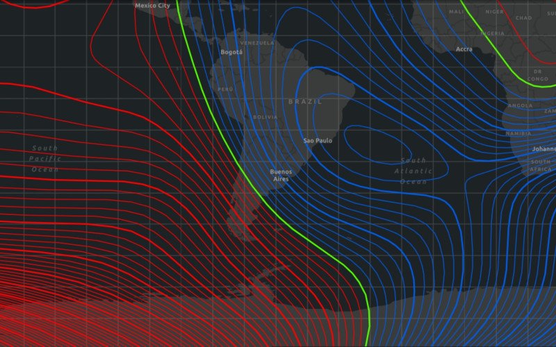 Mapa mostra projeção dos polos magnéticos norte e sul em 2026 | abc+