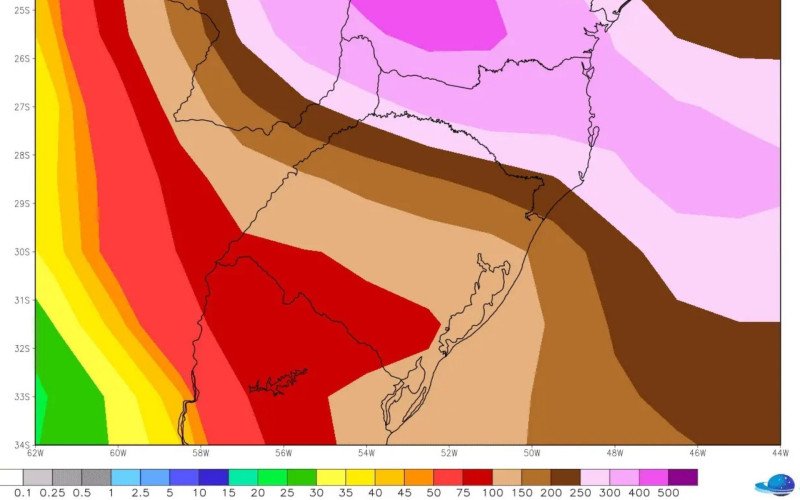 Projeção do modelo europeu indica chuva excessiva, especialmente em Santa Catarina e no Paraná, no começo do El Niño, em um período de 45 dias | abc+