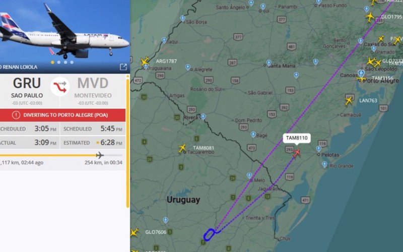 Avião da Latam que ia para o Uruguai também alternou para Porto Alegre | abc+