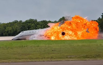 VÍDEO: Avião particular cai e explode em aeroporto; duas pessoas morreram