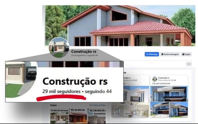 Página da "Construção rs", que tinha 29 mil de seguidores, foi retirada do ar