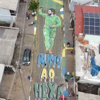 "Obrigado meus irmãos hamburguenses", diz goleiro Alisson sobre pintura no bairro Santo Afonso