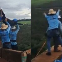 VÍDEO: Mulher morre ao ser jogada de ponte sem corda de proteção