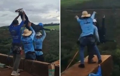 VÍDEO: Mulher morre ao ser jogada de ponte sem corda de proteção