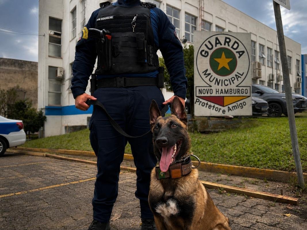 Conhe&ccedil;a Bruce, a primeira agente canina que refor&ccedil;a equipe da Guarda Municipal de Novo Hamburgo