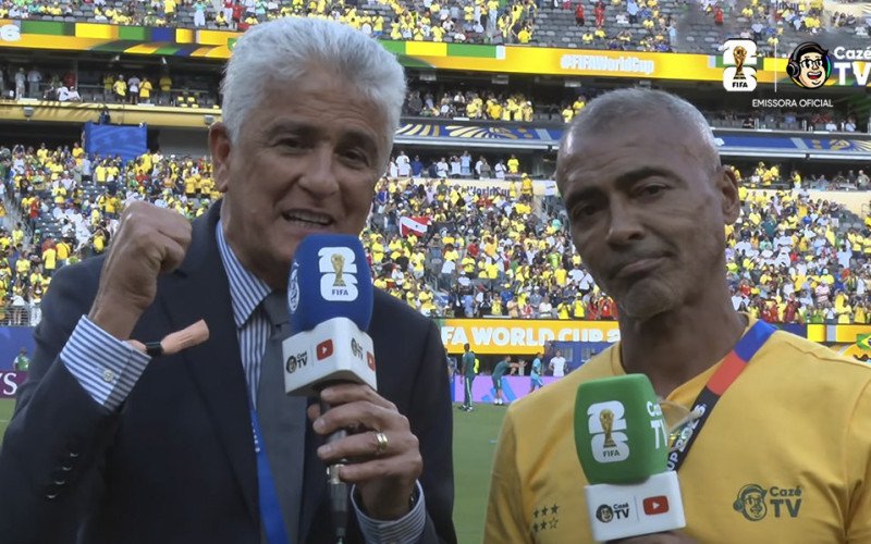 Romário, ao lado de Bebeto, participa de transmissões na Copa, deixando de lado o comparecimento no Senado | abc+