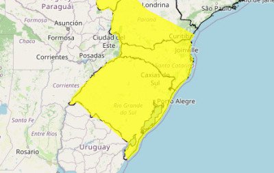 Chance de chuva intensa coloca RS em alerta do Inmet; veja o que esperar nas próximas horas