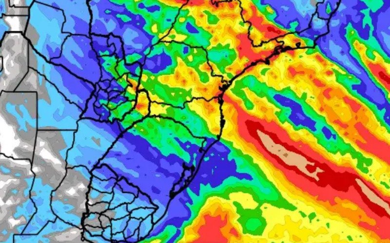 Mapa mostra projeção de chuva para sete dias do modelo meteorológico europeu (ECMWF) | abc+