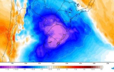Frio extremo: Massa polar histórica traz marcas de até -8°C ao RS e espalha frio pelo Brasil; confira o que esperar desta semana