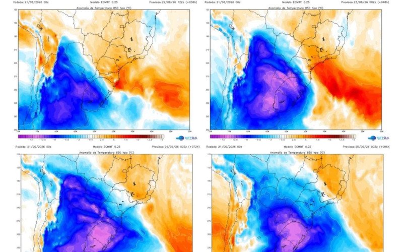 Mapas mostra o avanço na massa de ar polar pelo território brasileiro a cada diaa | abc+