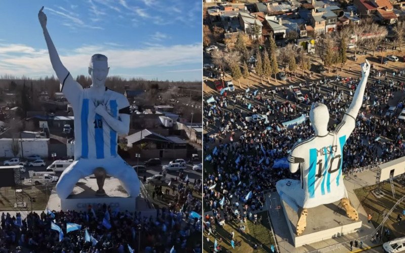 Argentina ganha estátua do Messi mais alta do mundo; veja vídeo