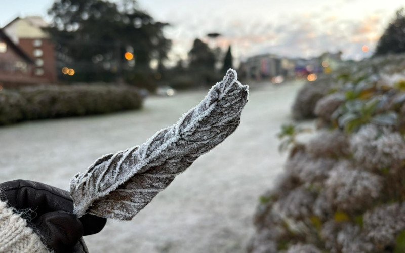 Geada se formou em madrugada e começo de manhã gelado em Gramado e Canela, neste começo de inverno