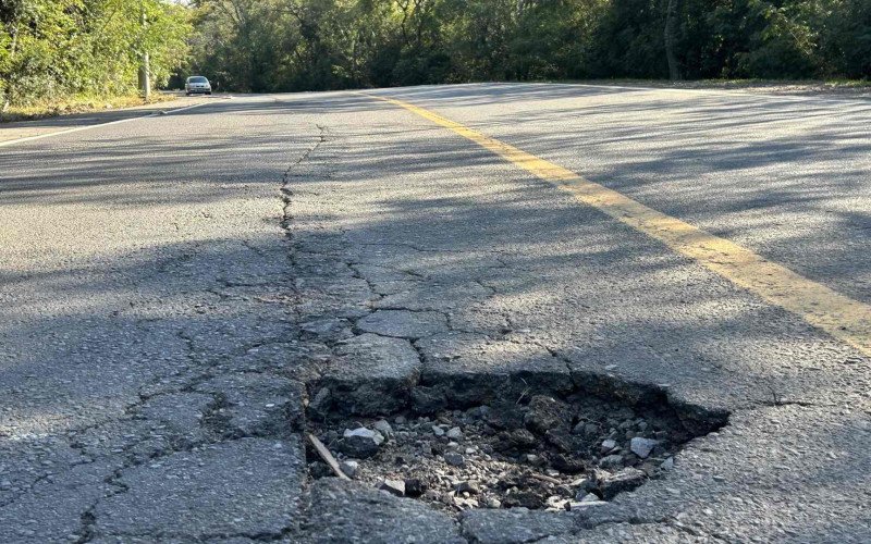 Concentração de buracos em trecho da Estrada da Integração Leopoldo Petry tem causado transtornos aos motoristas