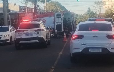 Motociclista fica ferido após colisão em cruzamento de Novo Hamburgo