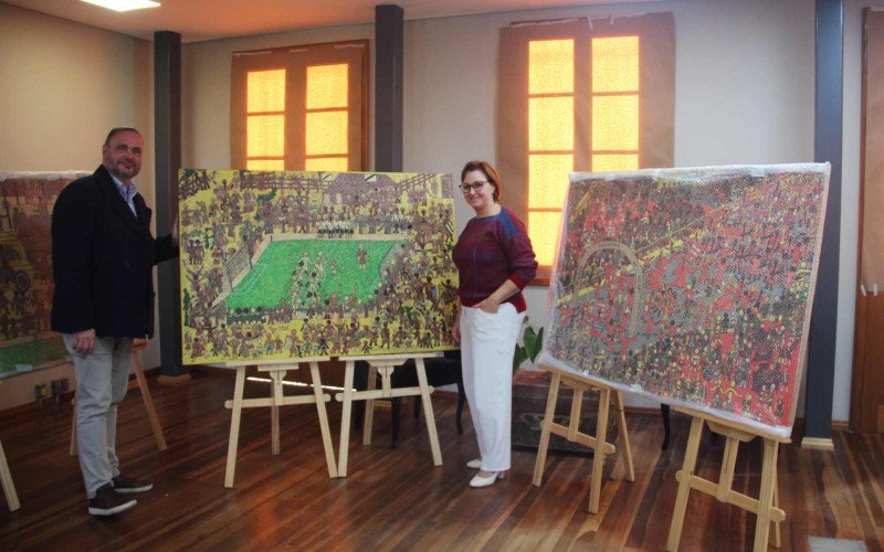  Secretário de Cultura Angelo Reinheimer e diretora administrativa da Secretaria de Cultura, Amanda Becker