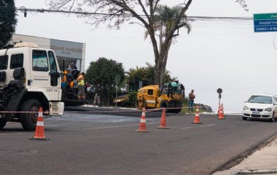 Obra em rótula movimentada altera o trânsito em Novo Hamburgo nesta quarta-feira (1º)