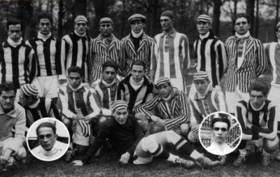 Jogadores do Paulistano na excursão de 1925. Kunz é o primeiro agachado, da esquerda para a direita