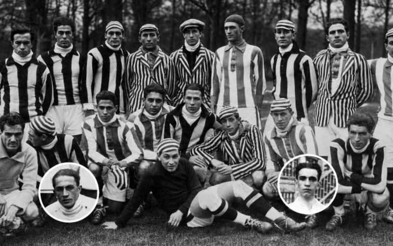 Jogadores do Paulistano na excursão de 1925. Kunz é o primeiro agachado, da esquerda para a direita

