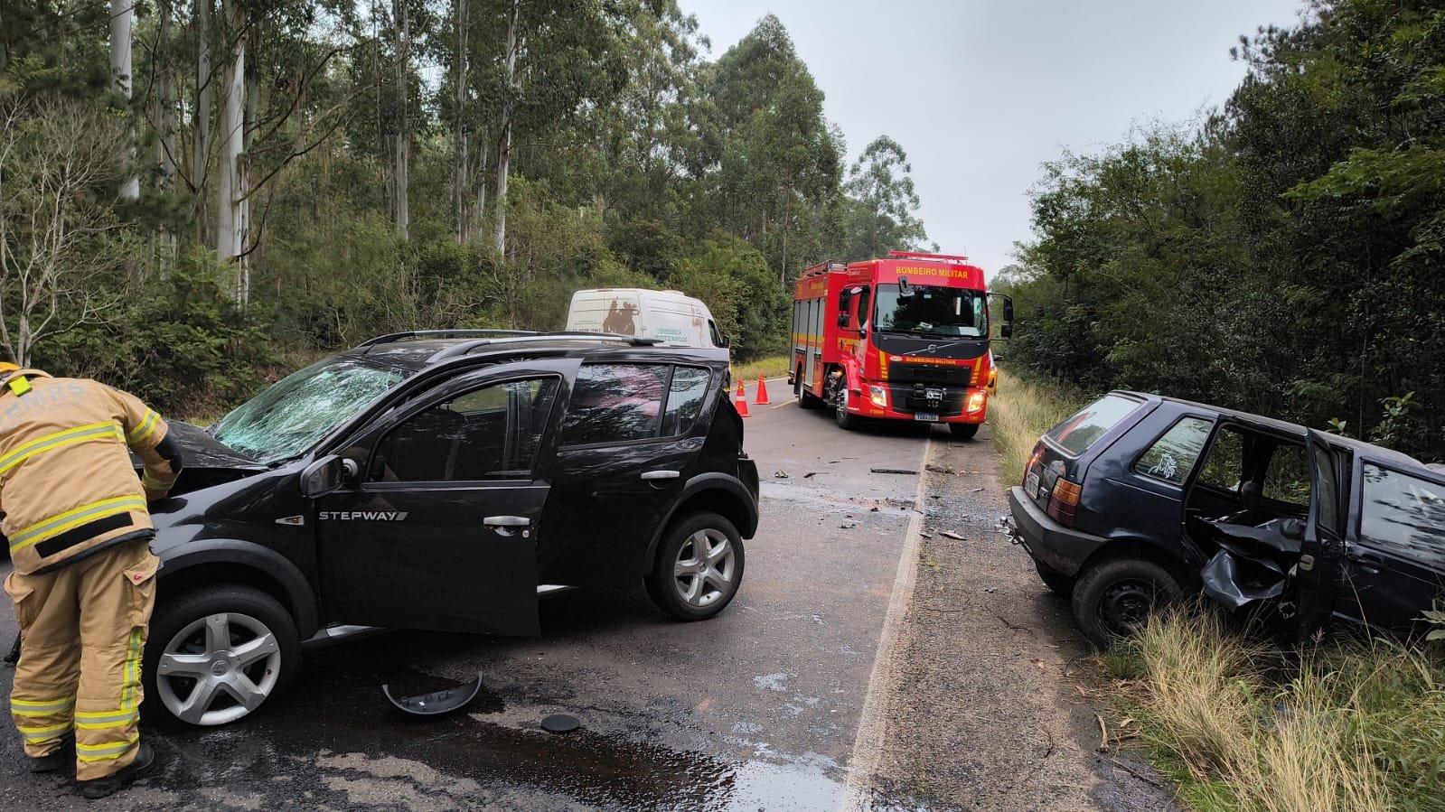 Acidente na RS-124 em Montenegro deixa um motorista morto e um ferido